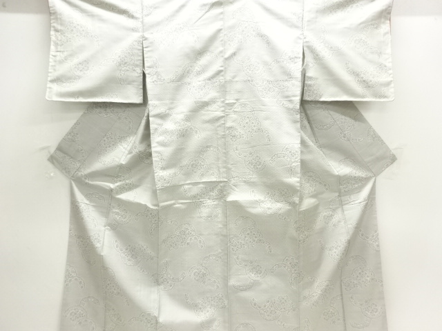 JAPANESE KIMONO / UNUSED OMESHI KIMONO / NISHIJIN / WOVEN FLORAL CREST